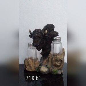Rustic Bison Salt and Pepper Shaker Set